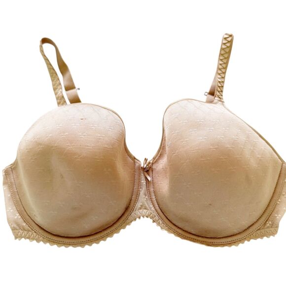 Chantelle Underwire Bra Lace Detail Lightly Padded CS10065 Beige 40C - Picture 1 of 12